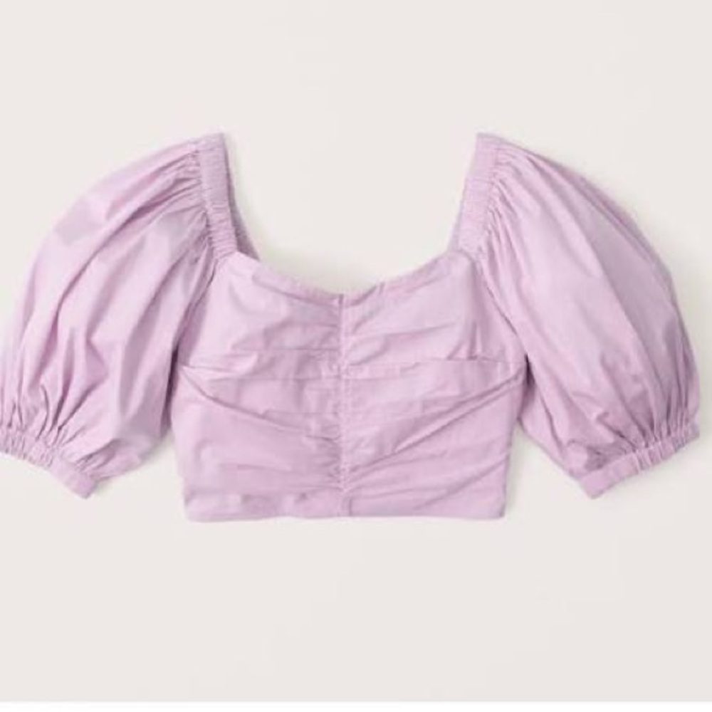 NWT Abercrombie Cinched Puff Sleeve Cropped top S
